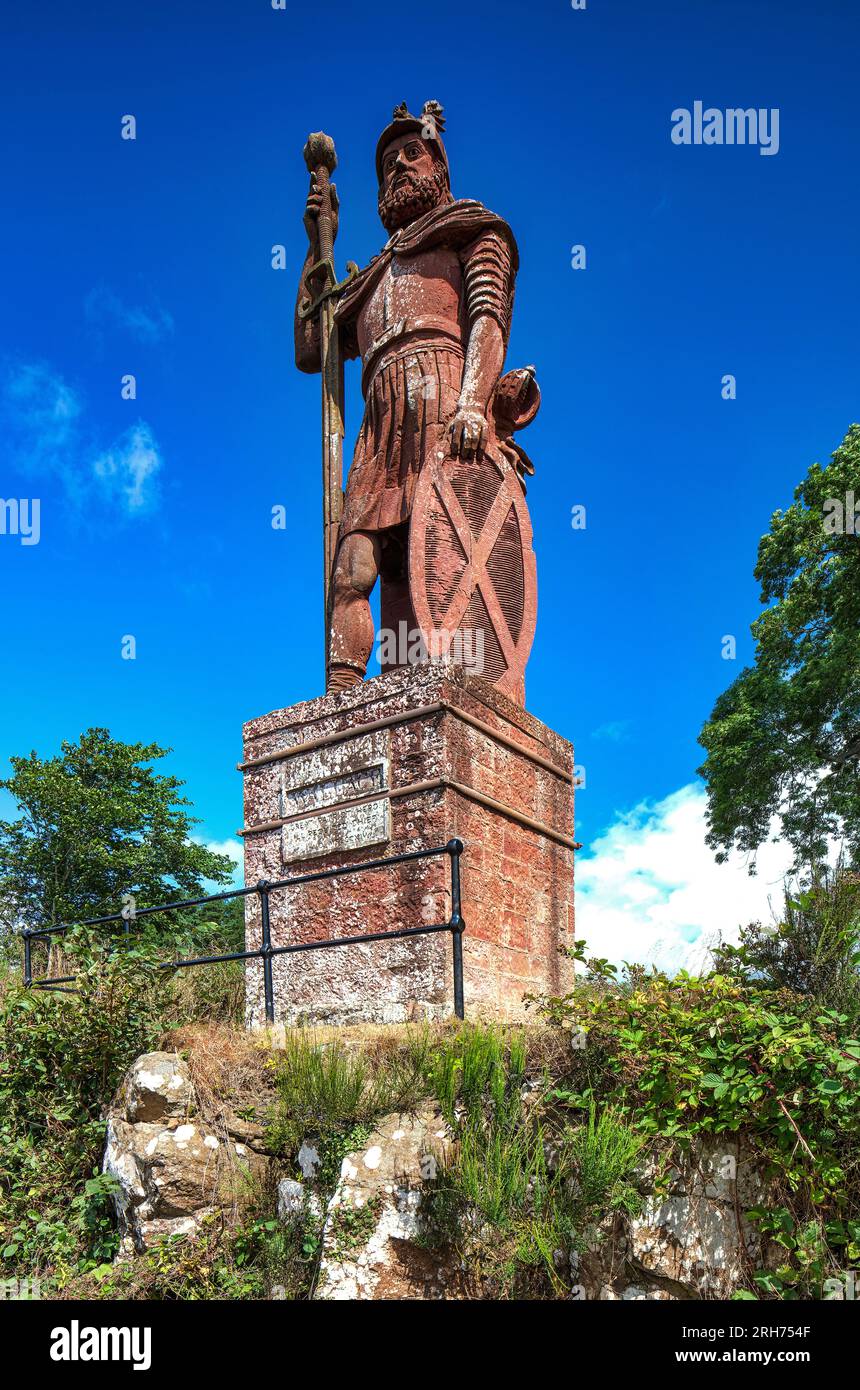 Une vue de jour en été par une journée ensoleillée de la statue de William Wallace près de Melrose dans les Scottish Borders, en Écosse Banque D'Images