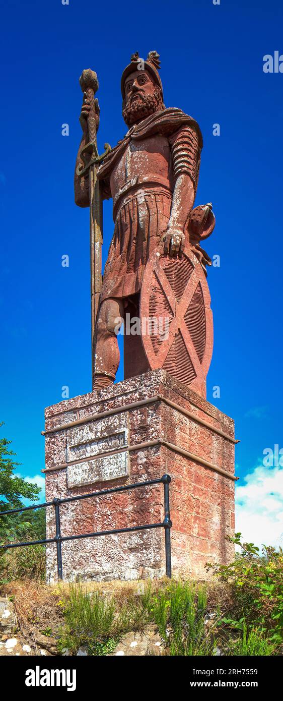 Une vue de jour en été par une journée ensoleillée de la statue de William Wallace près de Melrose dans les Scottish Borders, en Écosse Banque D'Images