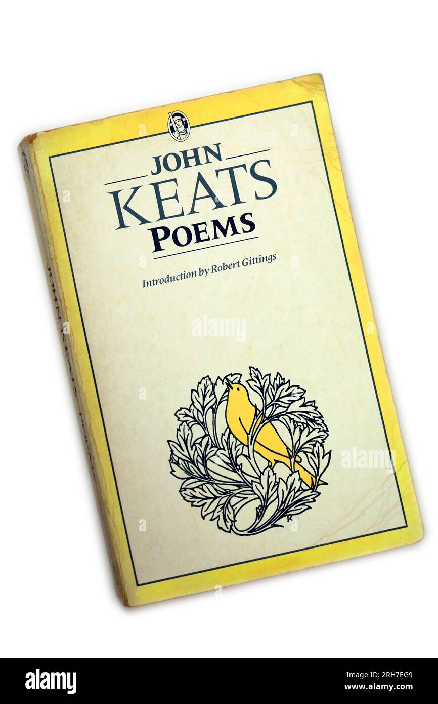 John Keats Poems. Couverture de livre de poche. Studio mis en place avec fond blanc. Banque D'Images