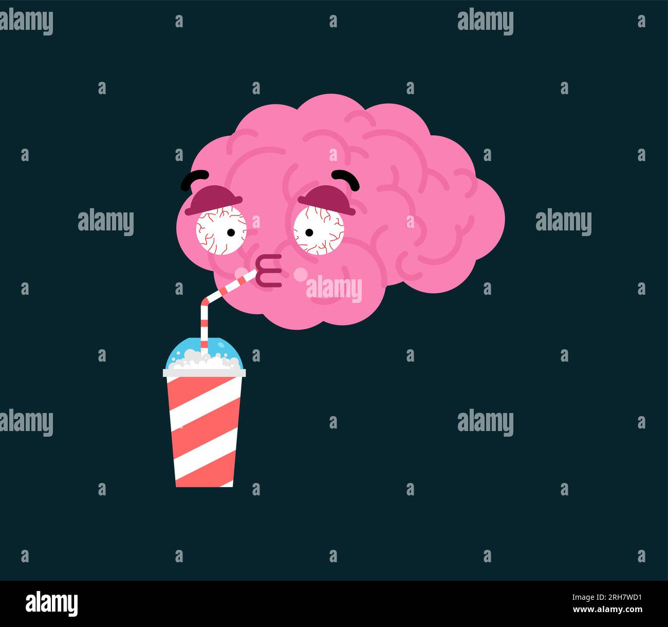 Slurpee Brain-Freezing. cerveau congelé isolé Illustration de Vecteur