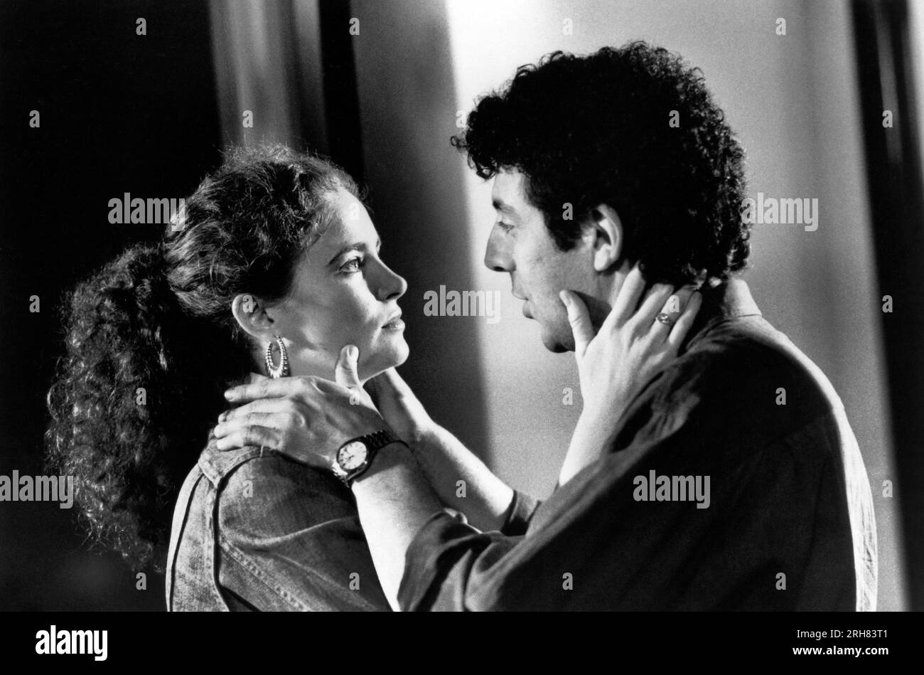 Leslie Hope, Eric Bogosian, sur le tournage du film, 'Talk radio', Universal Pictures, 1988 Banque D'Images