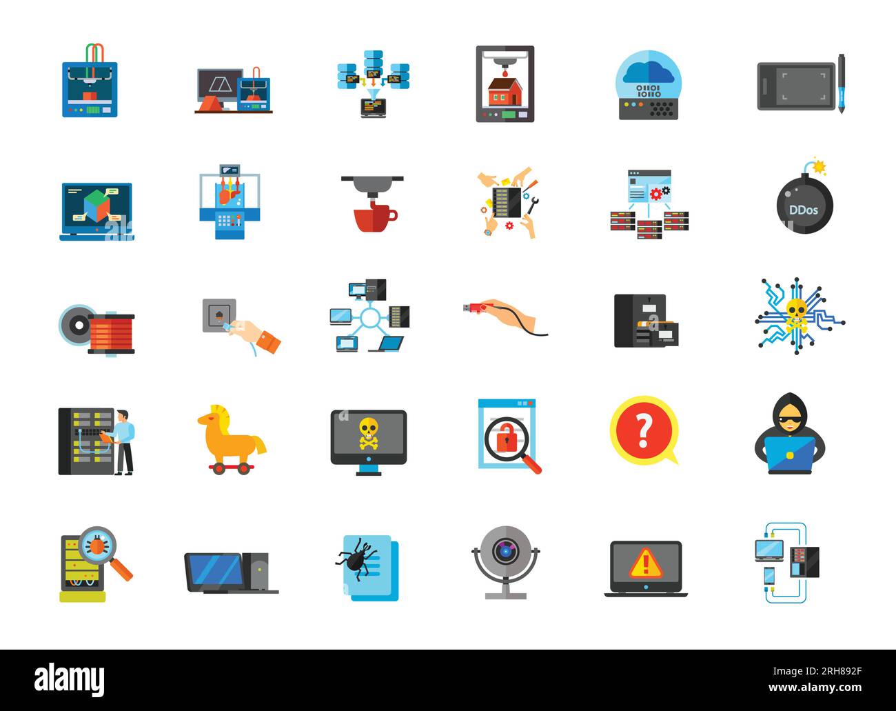 Ordinateur icon set Illustration de Vecteur