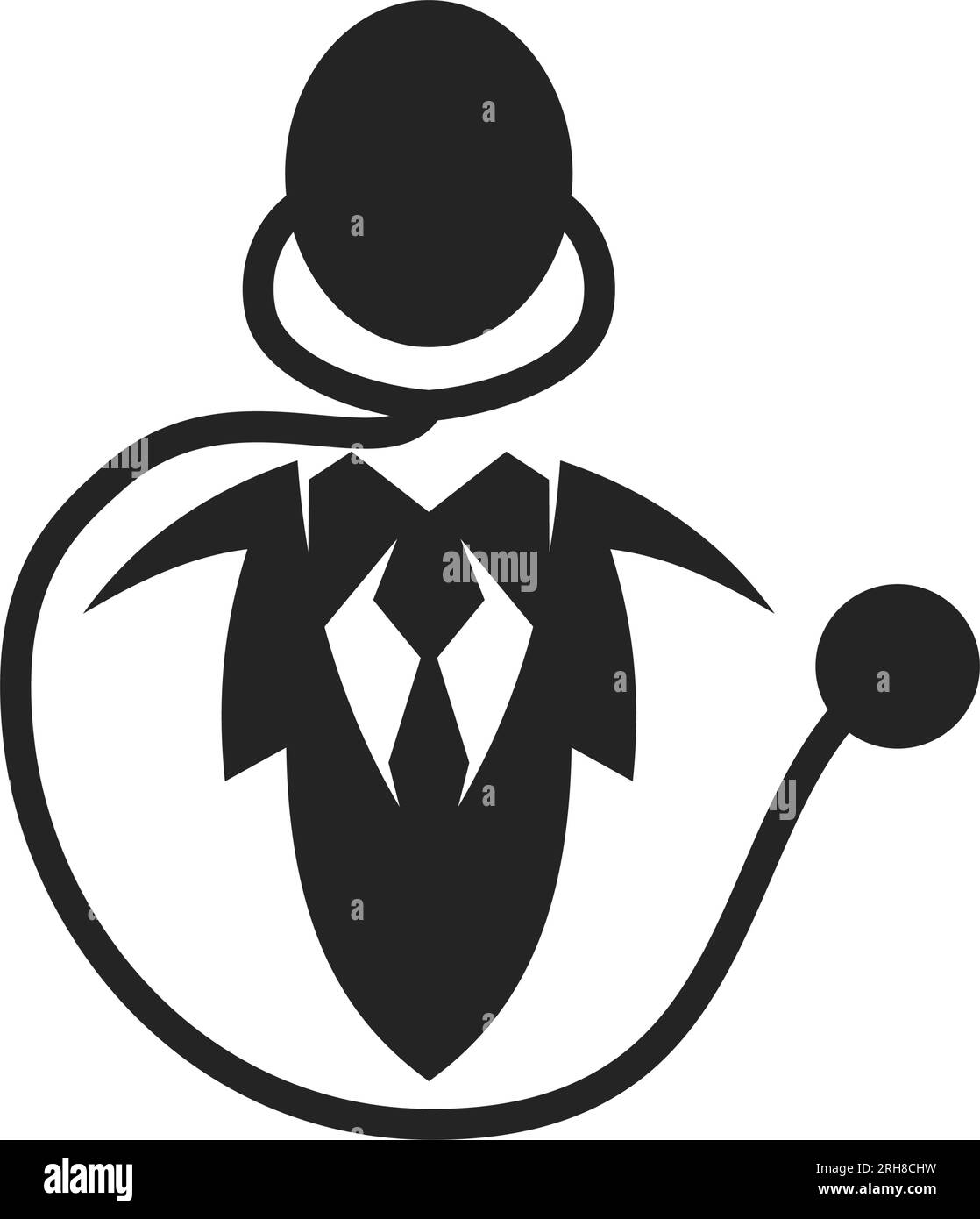 Modèle de logo médecin isolé. Identité de marque. Icône graphique vectoriel abstrait Illustration de Vecteur