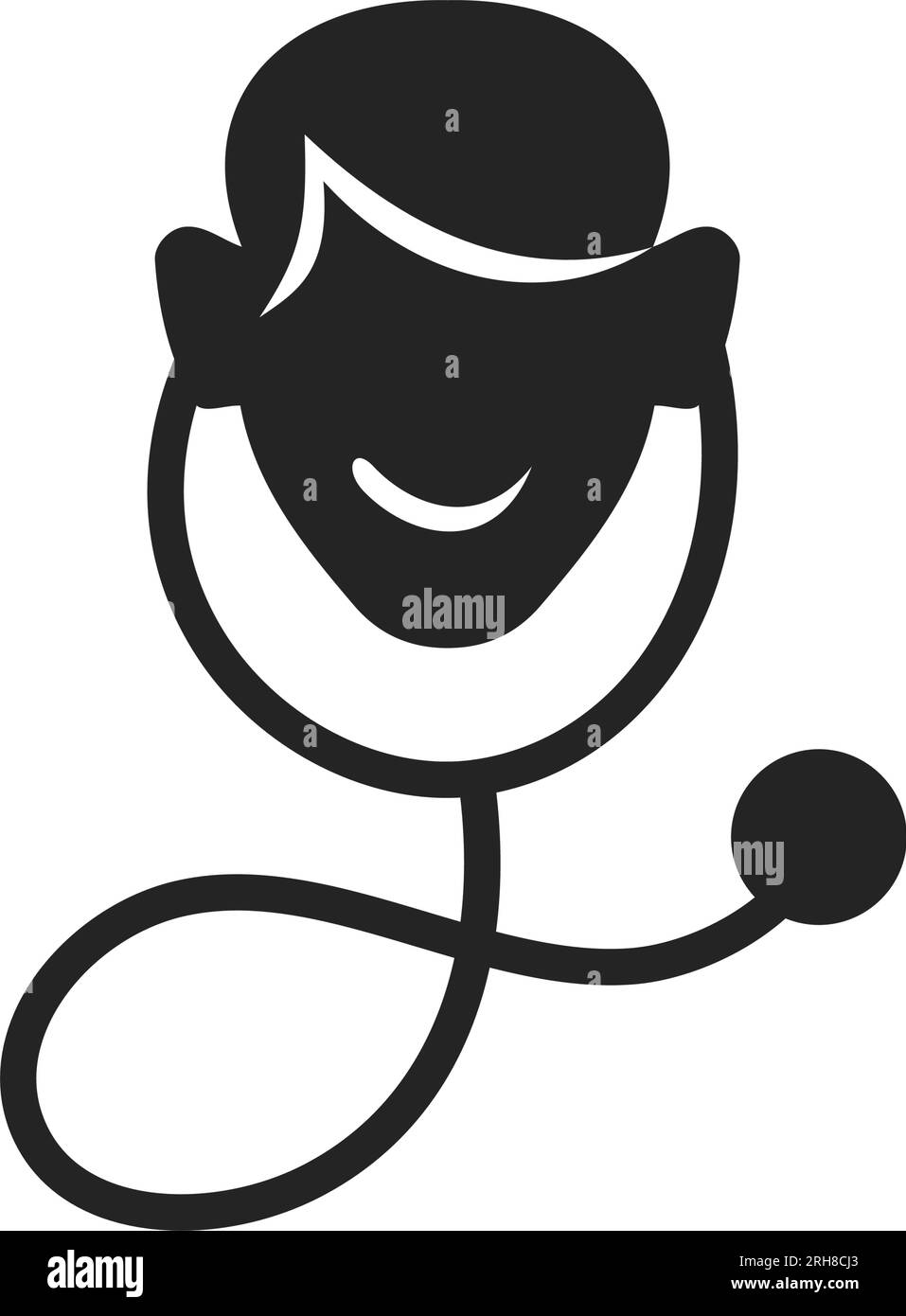 Modèle de logo médecin isolé. Identité de marque. Icône graphique vectoriel abstrait Illustration de Vecteur