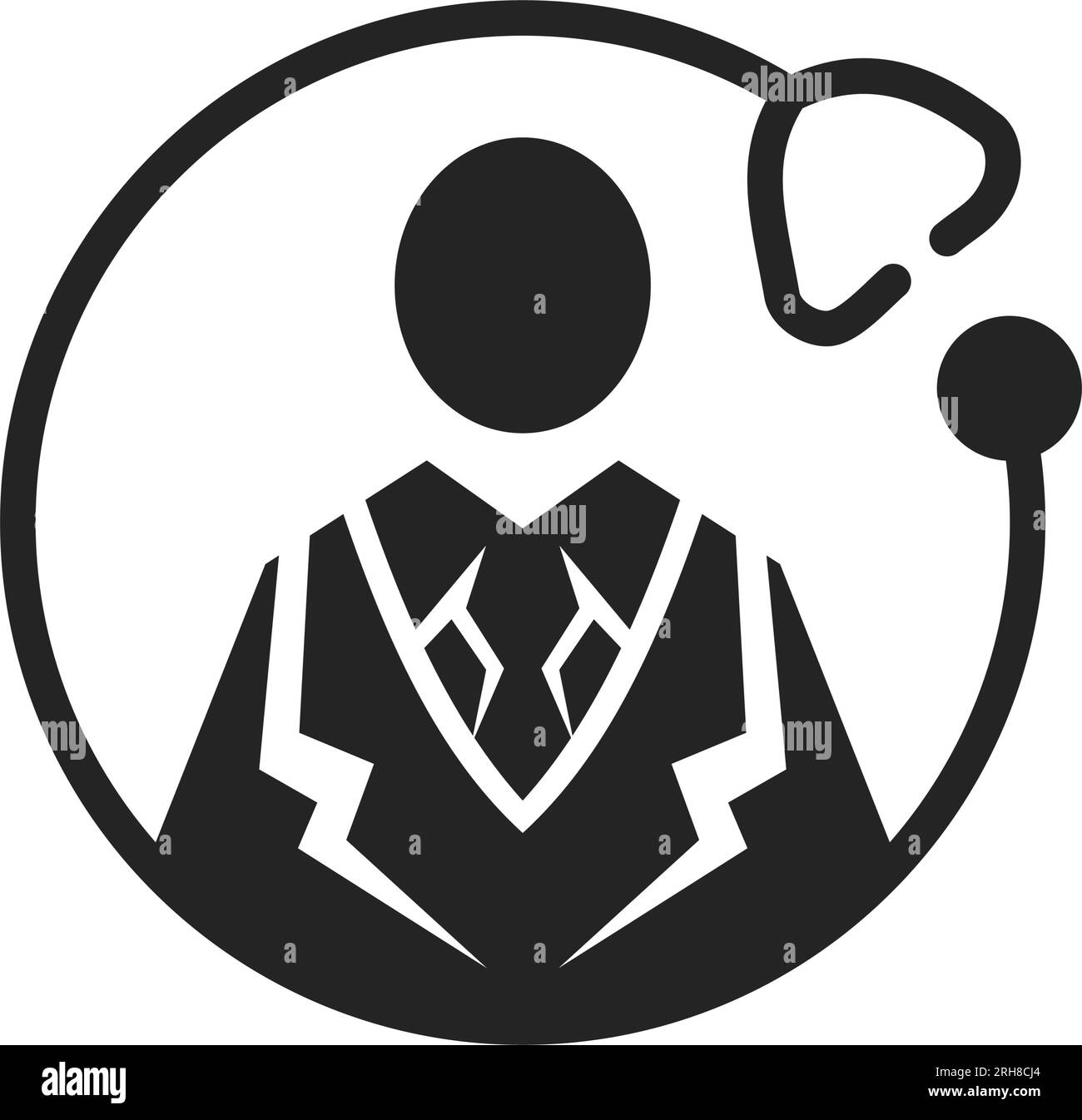 Modèle de logo médecin isolé. Identité de marque. Icône graphique vectoriel abstrait Illustration de Vecteur