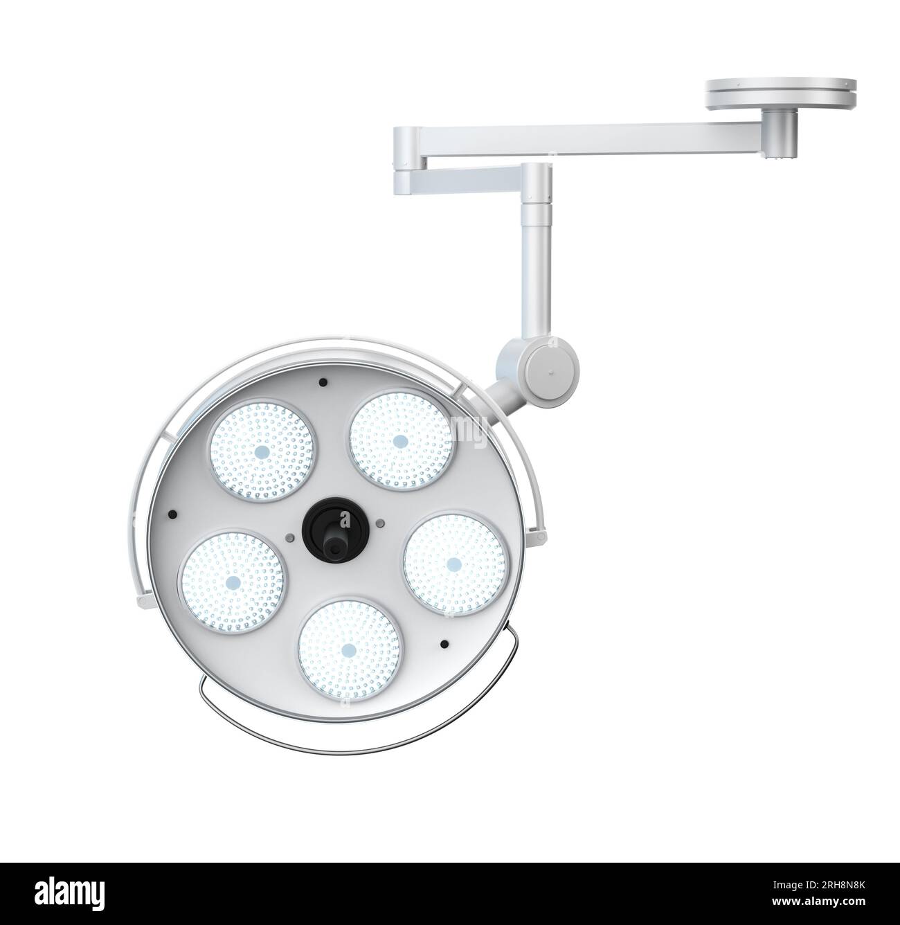 La chirurgie de rendu 3D ou feux Lampes médicales isolated on white Banque D'Images