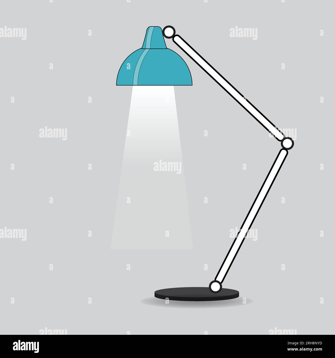 Lampe de bureau avec lumière brillante Illustration de Vecteur
