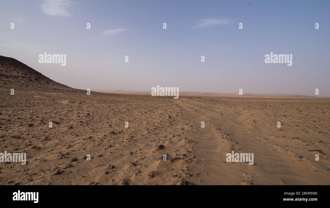 Paysage désertique d'Afrique, Une terre pleine de sable Banque D'Images