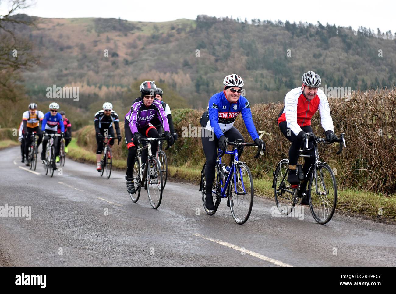 Quatre fois champion du monde de poursuite Hugh porter rejoint la ronde des coureurs Wrekin Sportive pour promouvoir le vélo pour Compton Hospice Banque D'Images