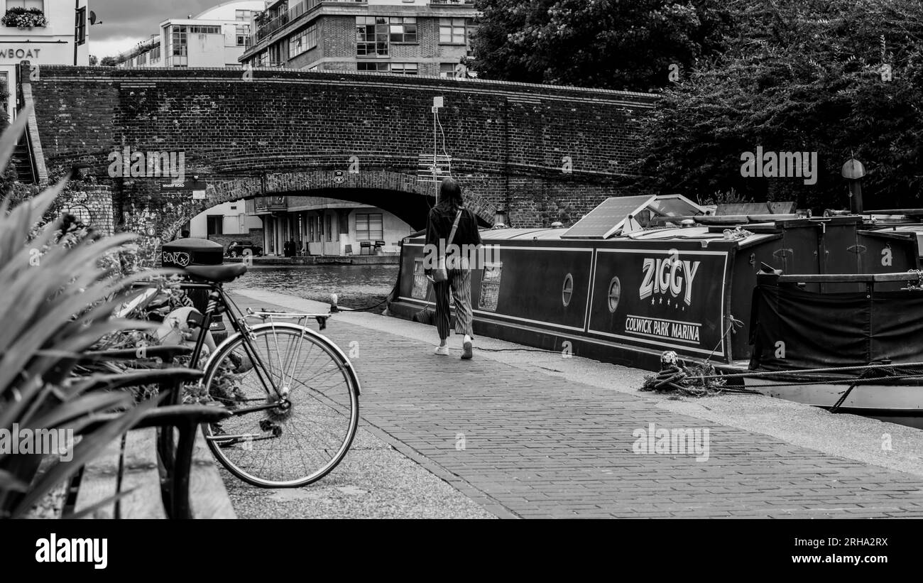 Londres le Regent's Canal à City Road Banque D'Images