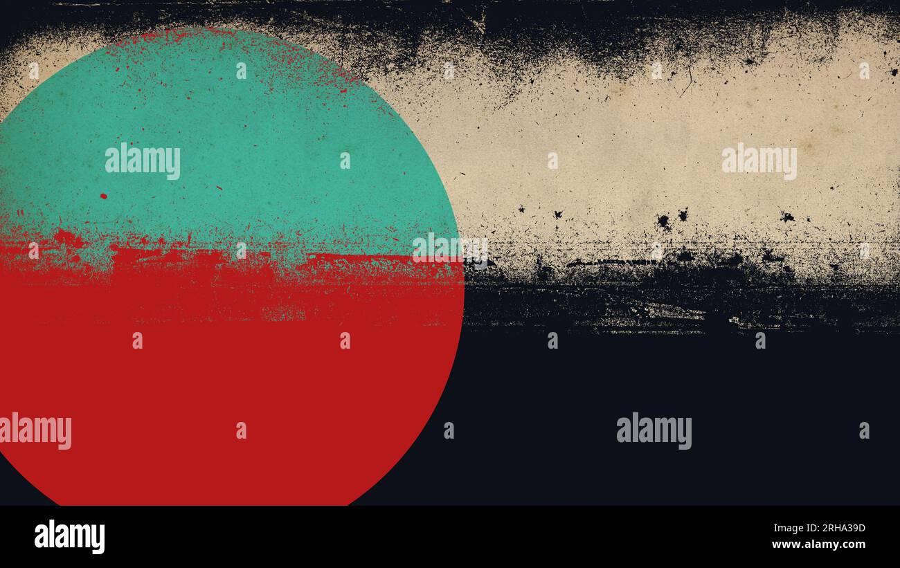 Papier sale ruiné avec de l'encre noire et forme ronde, fond abstrait Banque D'Images