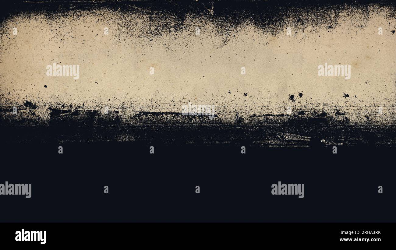 Papier sale ruiné et taches d'encre noire, fond grungy abstrait Banque D'Images
