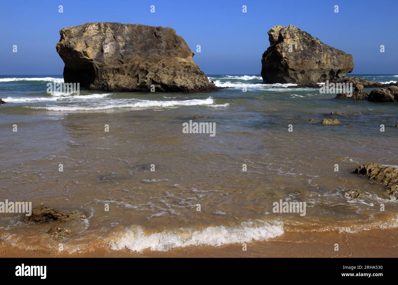 Sur la plage de Milady à Biarritz. Pyrénées-Atlantiques, France Banque D'Images