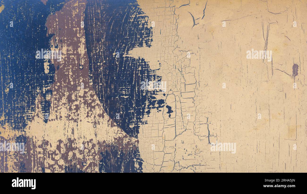 Surface ruinée rugueuse avec de la peinture et des fissures, fond abstrait Banque D'Images