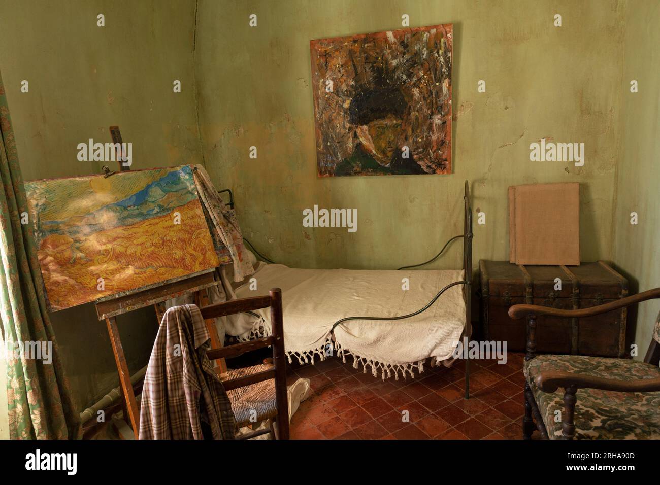 La chambre de Vincent Van Gogh au Monastère de Saint Paul de Mausole (asile Saint-Paul), où il séjourna un an entre 1889 et 1890. Saint-Rémy-de-Pro Banque D'Images