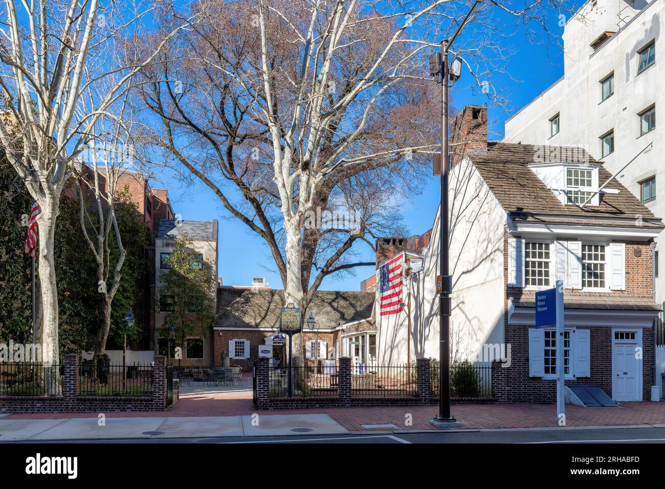 Betsy Ross House, Betsy Ross a cousu le premier drapeau américain à Philadelphie, Pennsylvanie. Banque D'Images