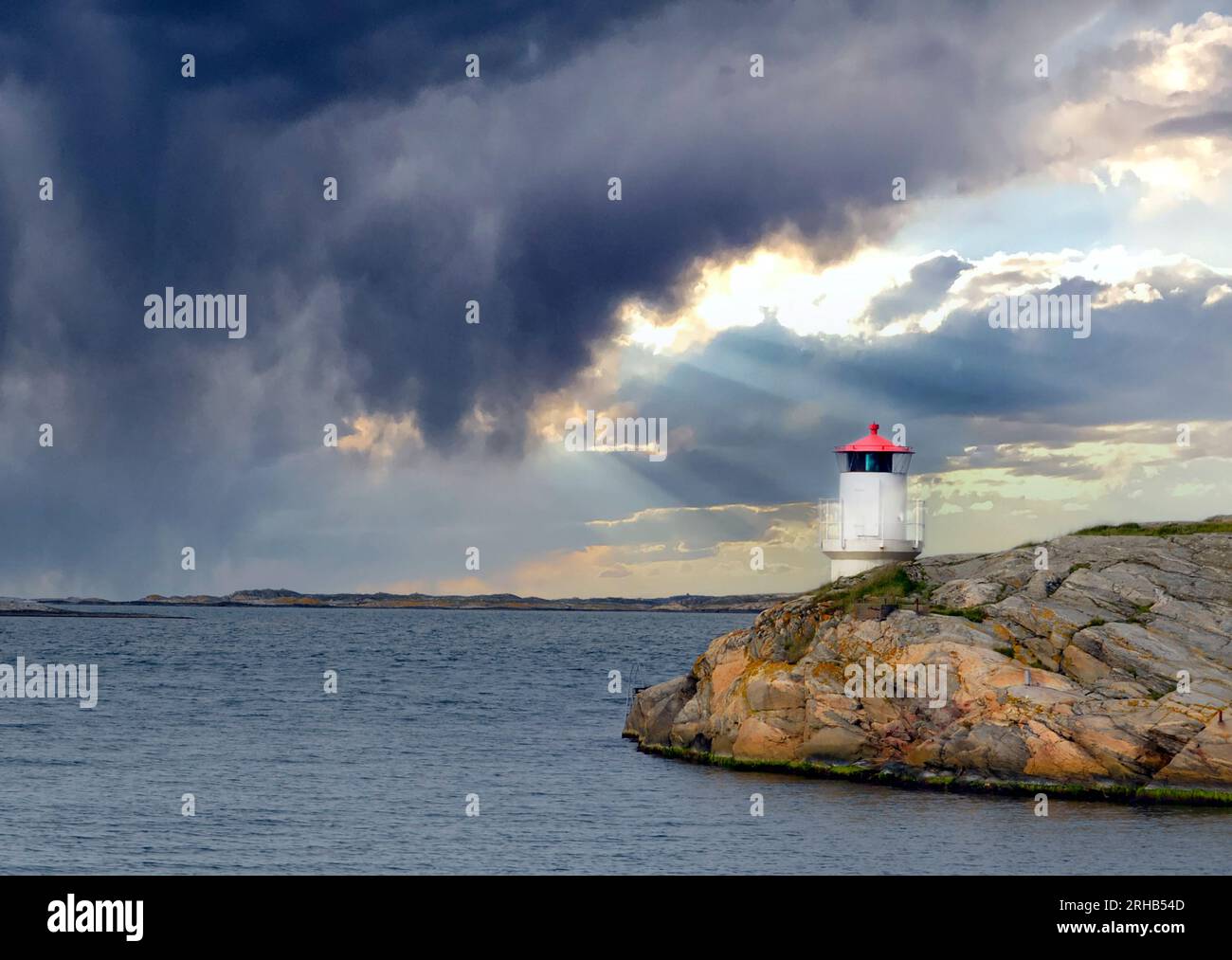 Tempête à Mollosund, Suède Banque D'Images