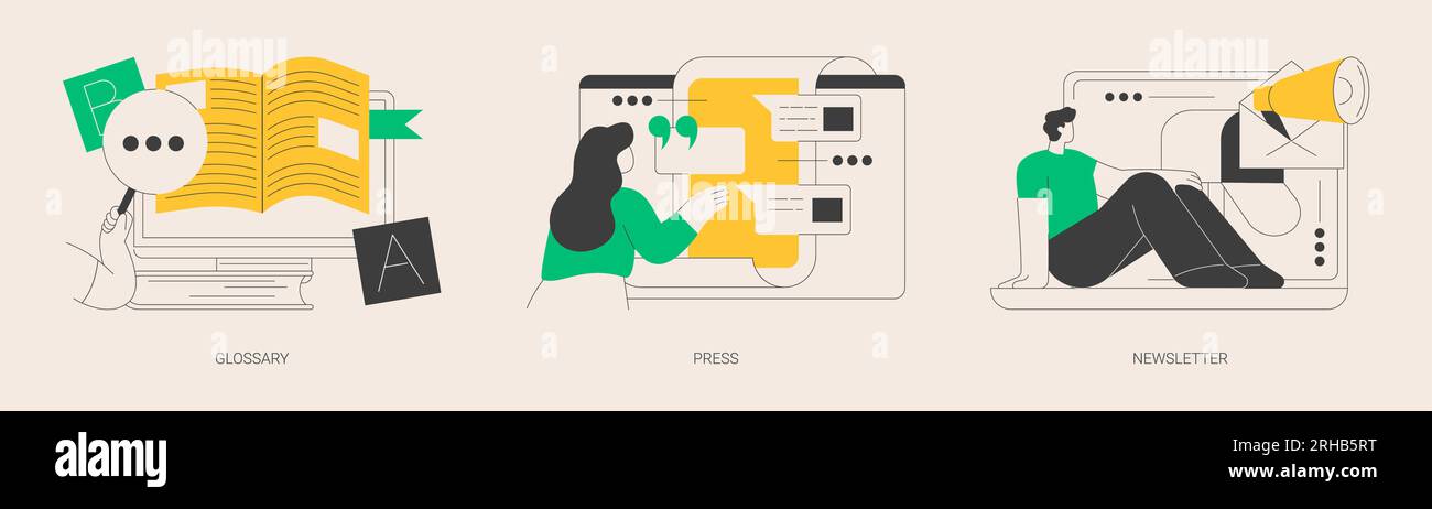 Interface de page Web d'entreprise concept abstrait illustrations vectorielles. Illustration de Vecteur