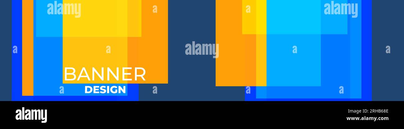 Design de fond abstrait large bleu et jaune géométrique avec des formes carrées transparentes. Illustration vectorielle Illustration de Vecteur