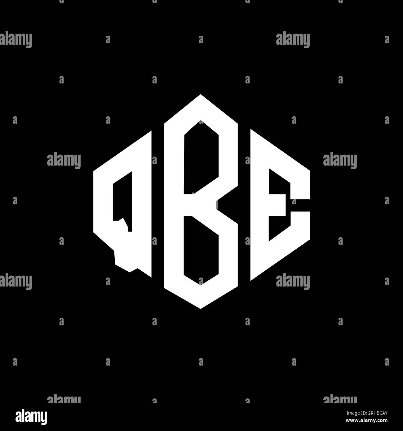 Conception de logo de lettre QBE avec forme de polygone. Conception de logo en forme de polygone et de cube QBE. Modèle de logo vectoriel hexagone QBE couleurs blanches et noires. QBE monogr Illustration de Vecteur