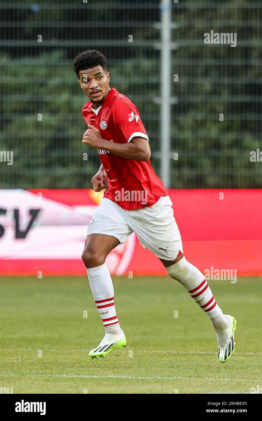 Eindhoven, pays-Bas. 14 août 2023. EINDHOVEN, 14-08-2023, PSV Campus de Herdgang, football néerlandais Keuken Kampioen Divisie, saison 2023/2024, match entre Jong PSV - Telstar, joueur de Jong PSV Malik Tillman (photo Pro Shots/Sipa USA) crédit : SIPA US/Alamy Live News Banque D'Images