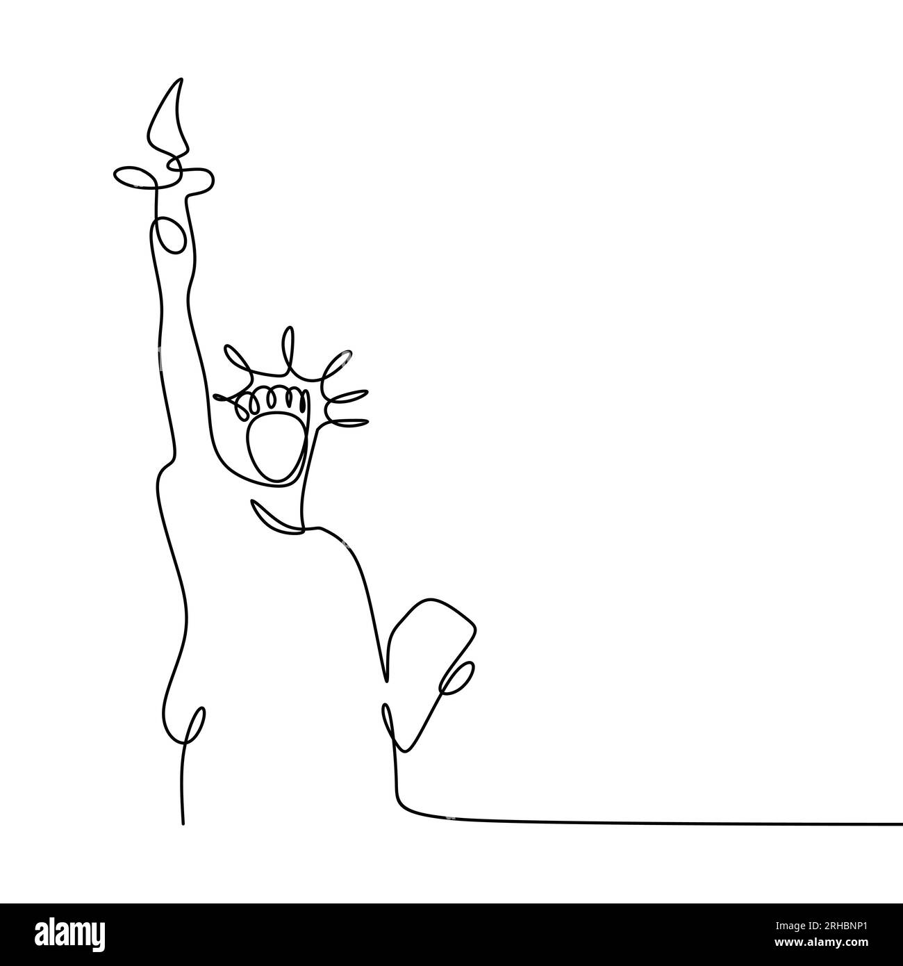 Statue de la liberté illustration vectorielle continue d'une ligne style minimalisme Illustration de Vecteur