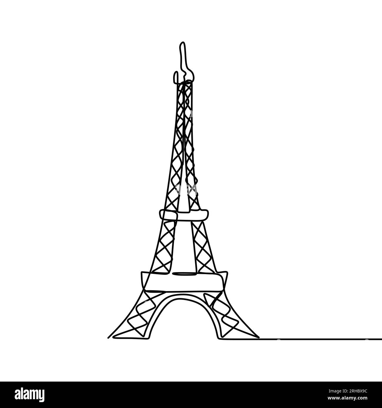 Tour Eiffel dessin d'une ligne illustration vectorielle illustration Illustration de Vecteur