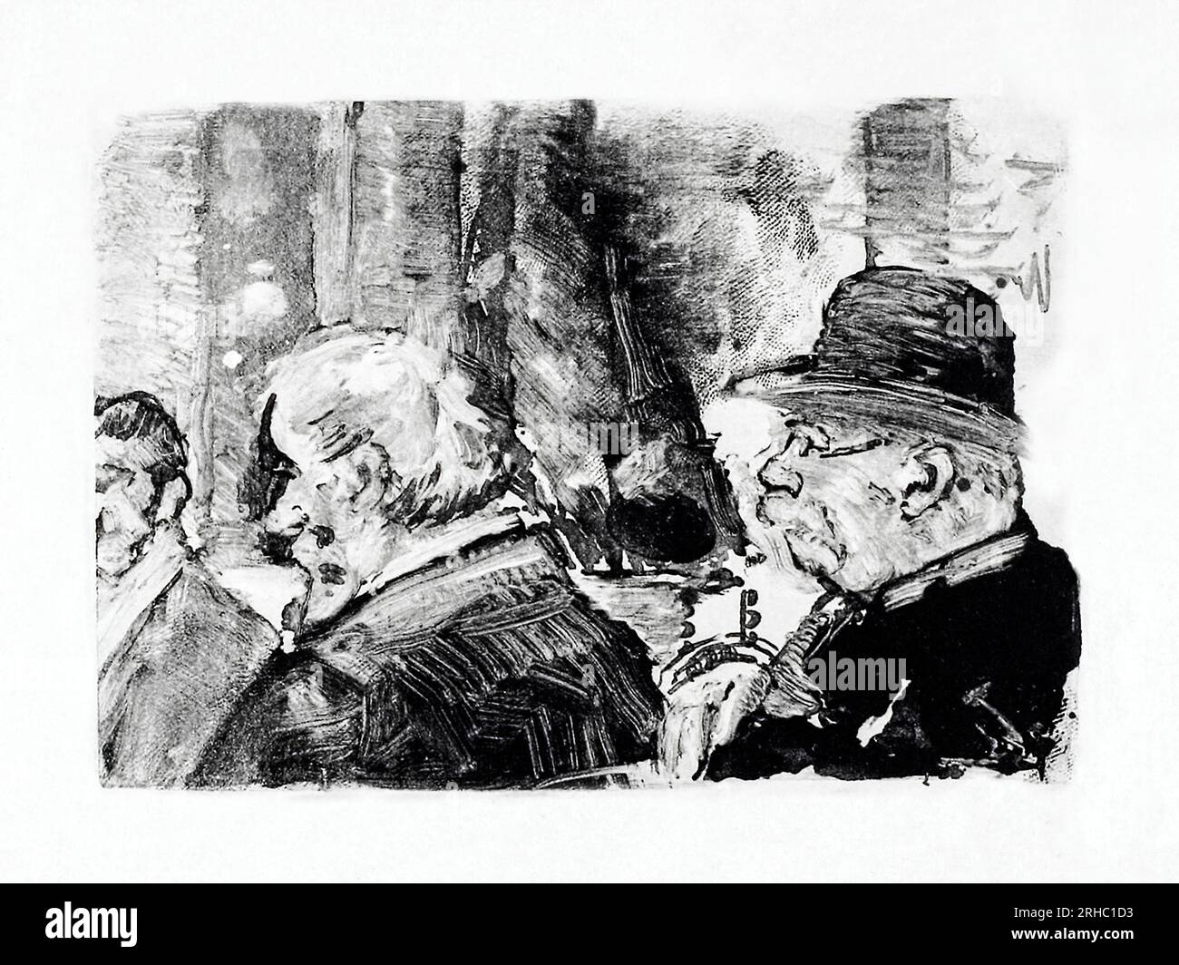 Trois hommes, demi-longueur imprimé en haute résolution par Henri-Edmond Cross. Original de l'Art Institute of Chicago. Banque D'Images