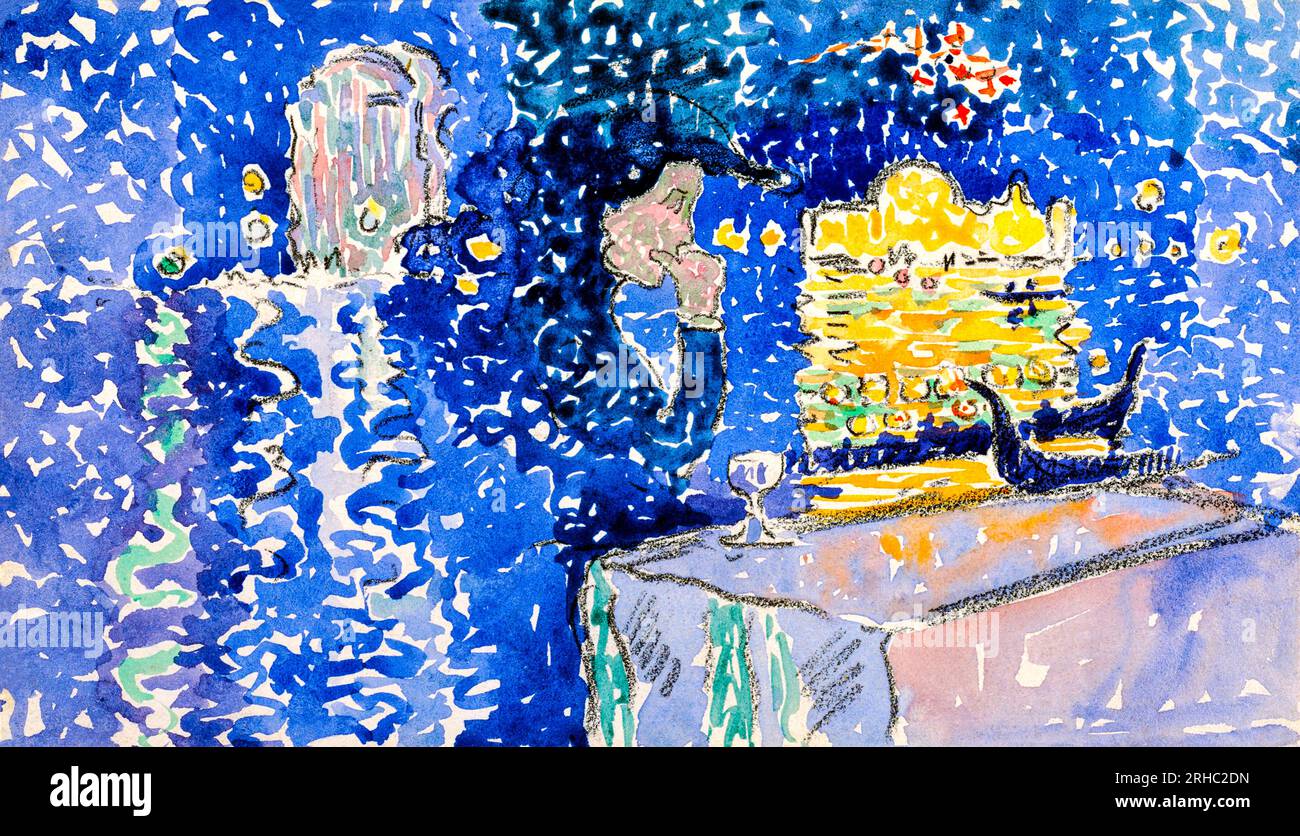 Venise : nuit de la Fête du Rédempteur peinture en haute résolution par Henri-Edmond Cross. Original du MET Museum. Banque D'Images