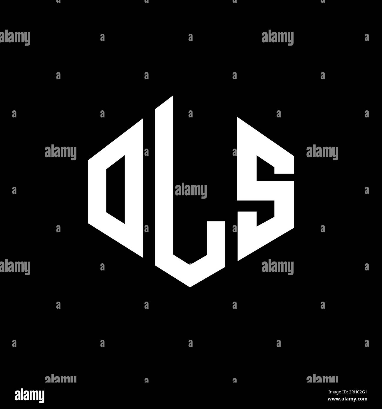 Logo de lettre OLS avec forme polygonale. Logo en forme de polygone et de cube OLS. Modèle de logo vectoriel hexagone OLS couleurs blanc et noir. Monogr. Vidange d'huile Illustration de Vecteur