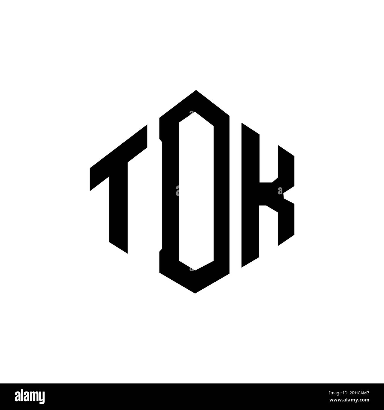 Logo de lettre TDK avec forme de polygone. Logo en forme de polygone et de cube TDK. Modèle de logo vectoriel hexagone TDK couleurs blanches et noires. TDK monogr Illustration de Vecteur