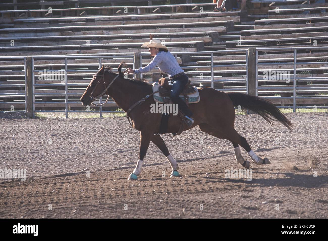 Augusta American Legion PRCA Rodeo Slack à Augusta, MT- été 2019 Banque D'Images