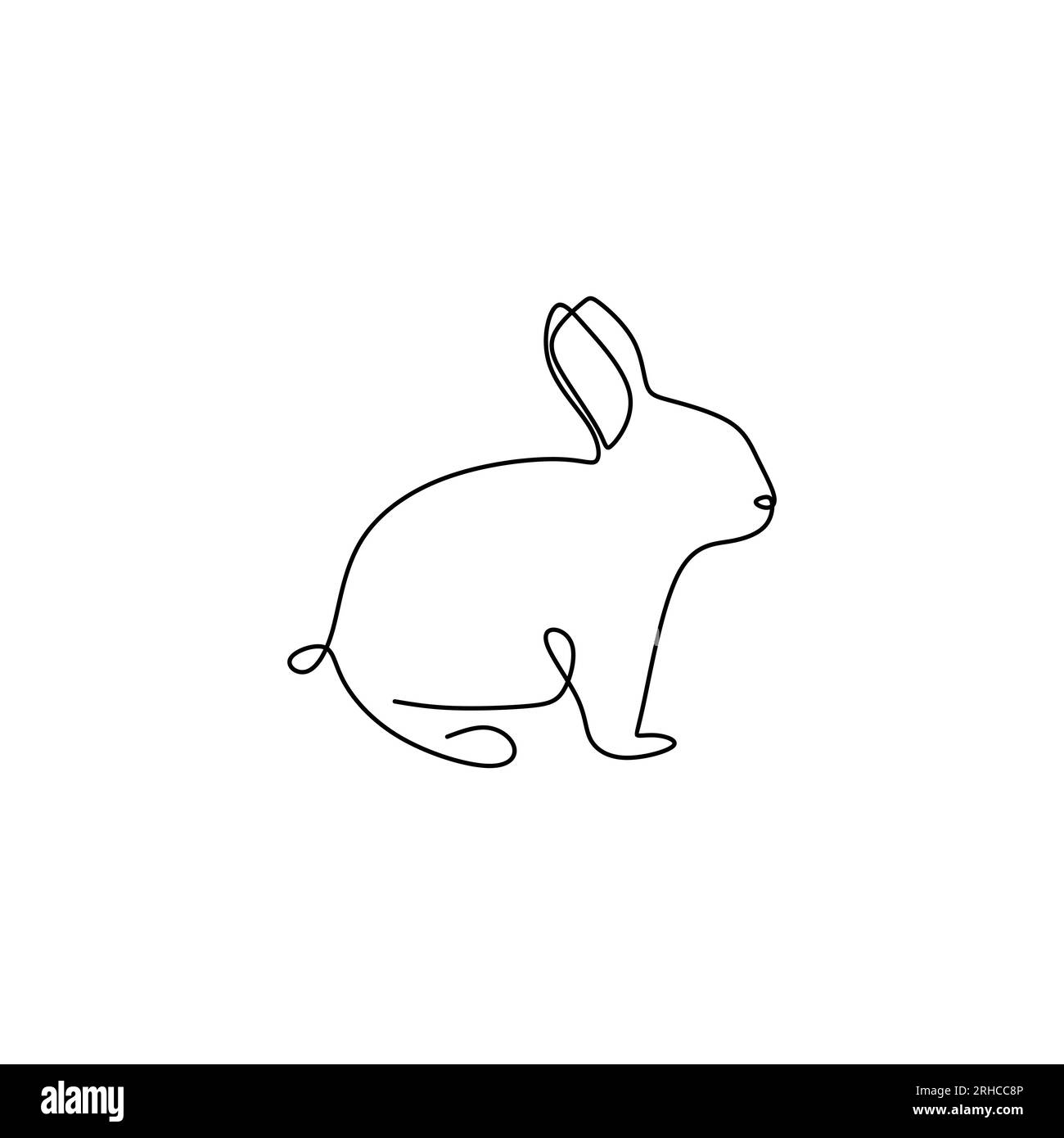 les dessins au trait gardent sur les animaux de lapin, les lignes simples. Illustration de Vecteur