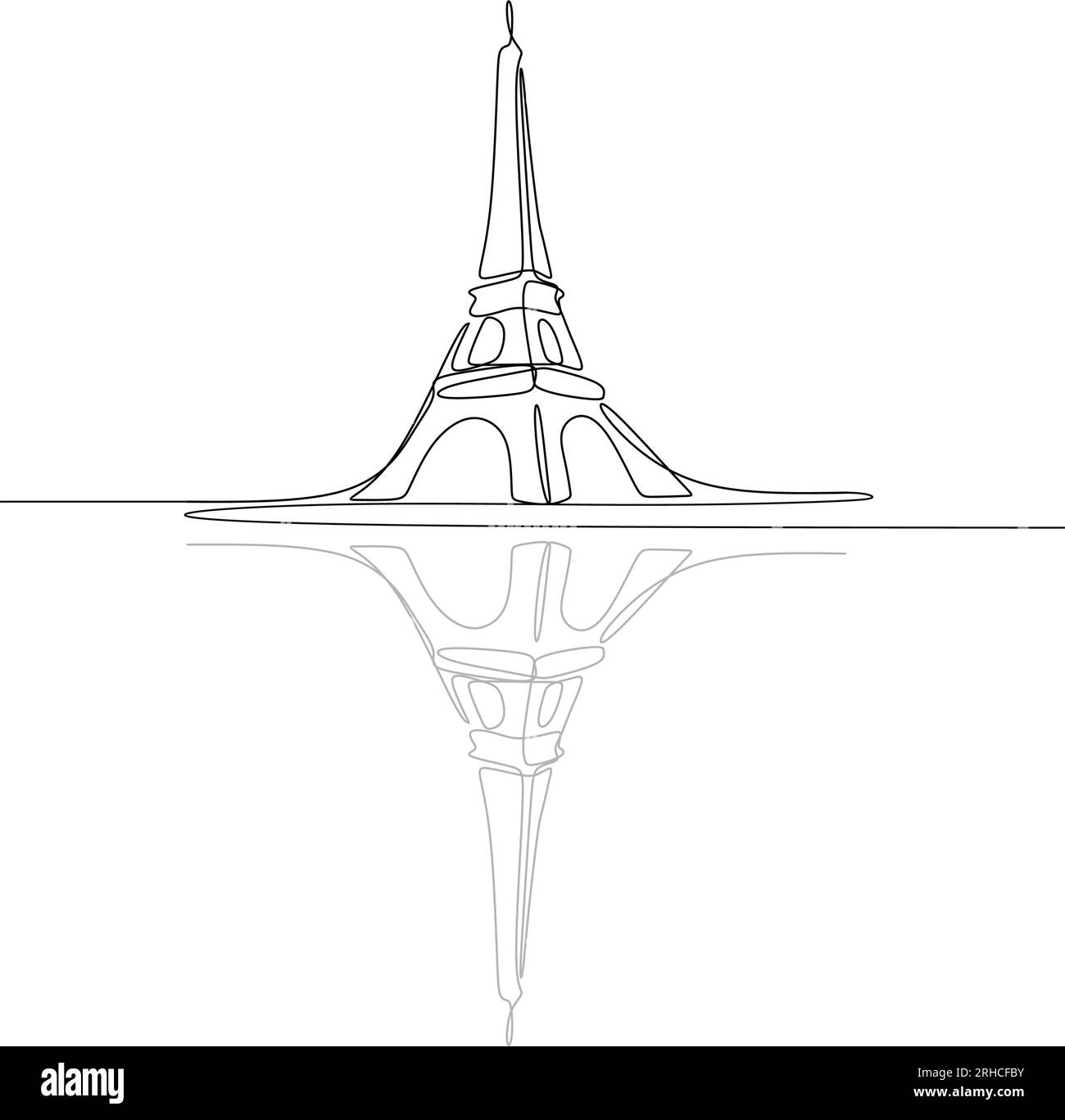 Tour Eiffel à Paris dessin à une seule ligne continue illustration vectorielle conception impressionnante pour affiche et bannière. Illustration de Vecteur