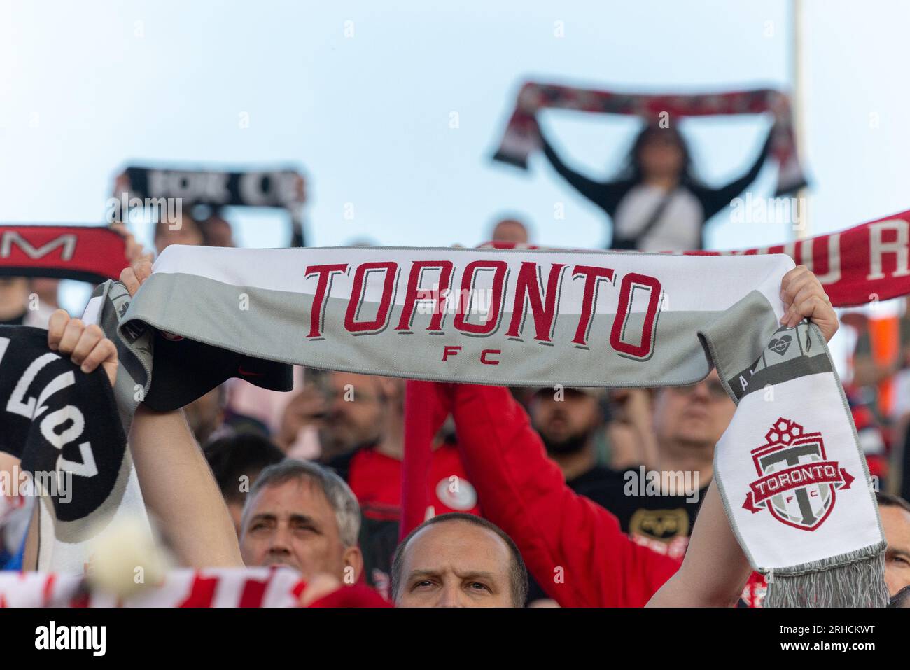 Toronto, ON, Canada -27 mai 2023 : fans et Ultras de Toronto FC pendant le match de saison régulière de la MLS entre Toronto FC (Canada) et D.C.United (USA) Banque D'Images