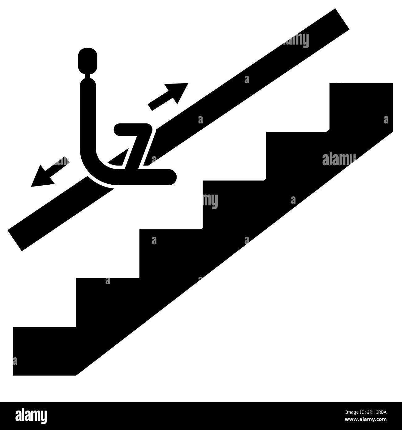 Icône d'ascenseur accessible aux personnes handicapées. Panneau pour monte-escalier. Symbole des monte-escaliers pour chaises. style plat. Banque D'Images