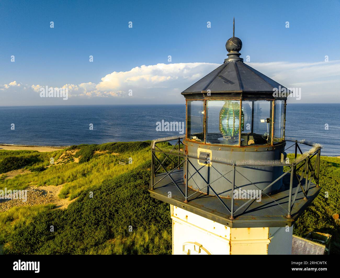 En fin d'après-midi, photo d'été du phare nord, New Shoreham, Block Island, Rhode Island. Août 2023 Banque D'Images