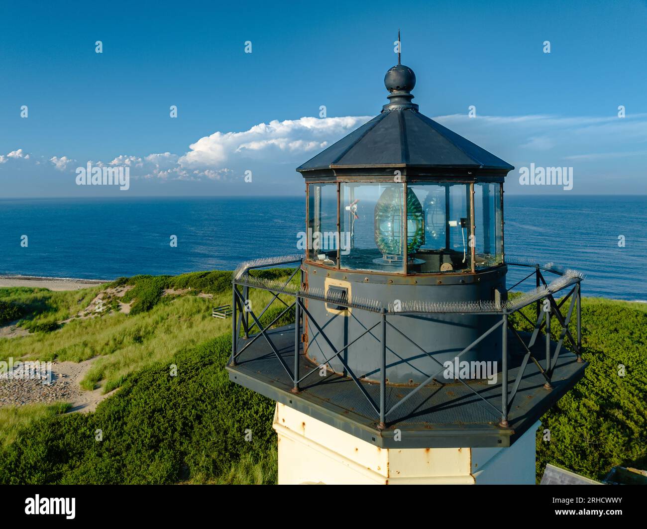 En fin d'après-midi, photo d'été du phare nord, New Shoreham, Block Island, Rhode Island. Août 2023 Banque D'Images