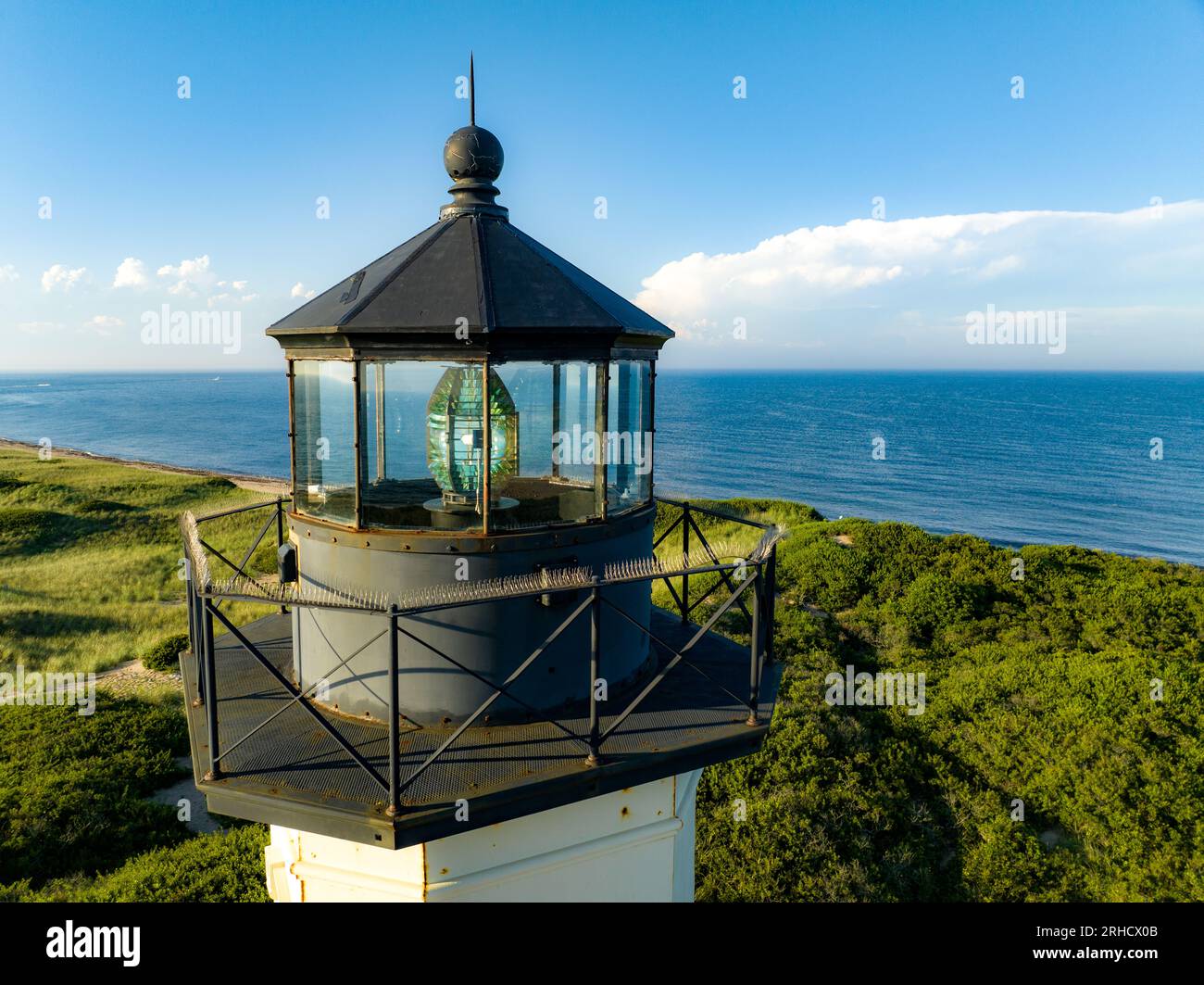 En fin d'après-midi, photo d'été du phare nord, New Shoreham, Block Island, Rhode Island. Août 2023 Banque D'Images