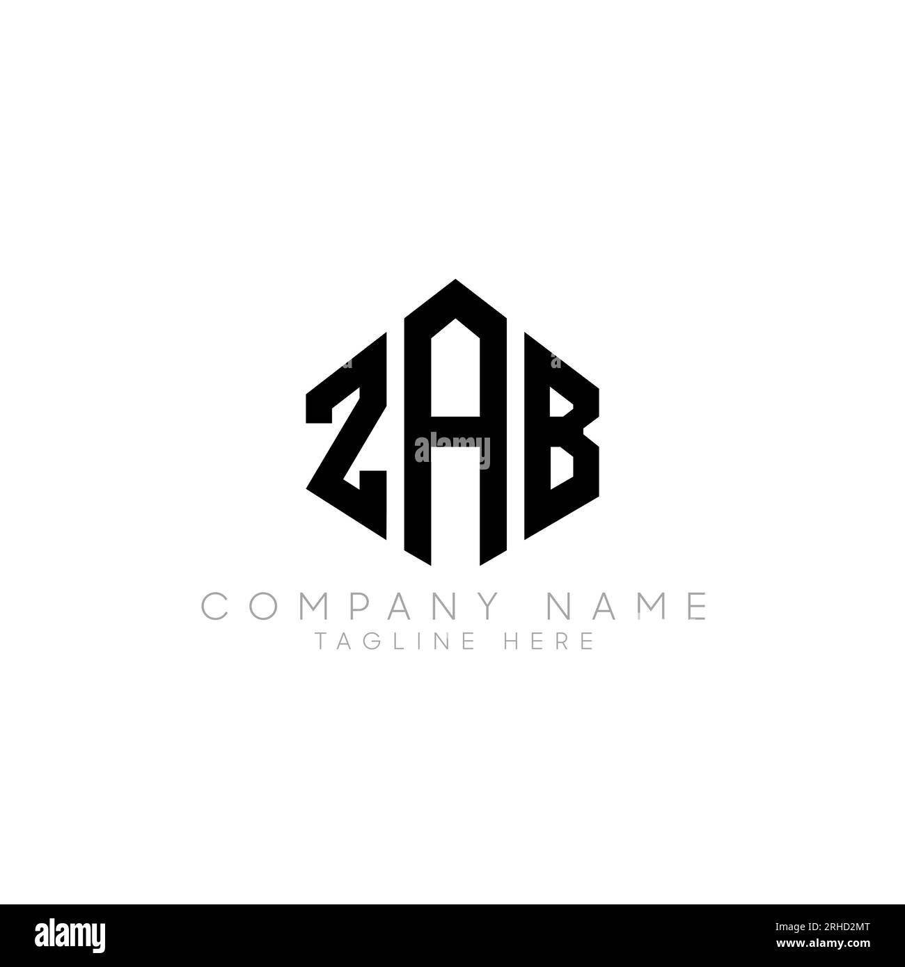 Conception de logo de lettre ZAB avec forme de polygone. Monogramme de logo polygone ZAB. Logo ZAB cube. Modèle de logo vectoriel ZAB hexagone couleurs blanches et noires. Z Illustration de Vecteur