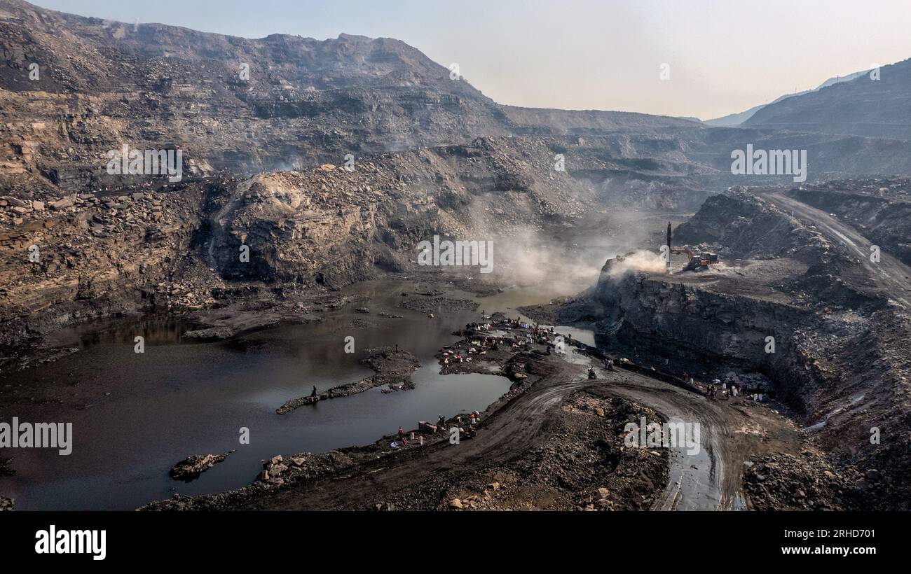 Mines de charbon à Dhanbad Jharkhand Banque D'Images