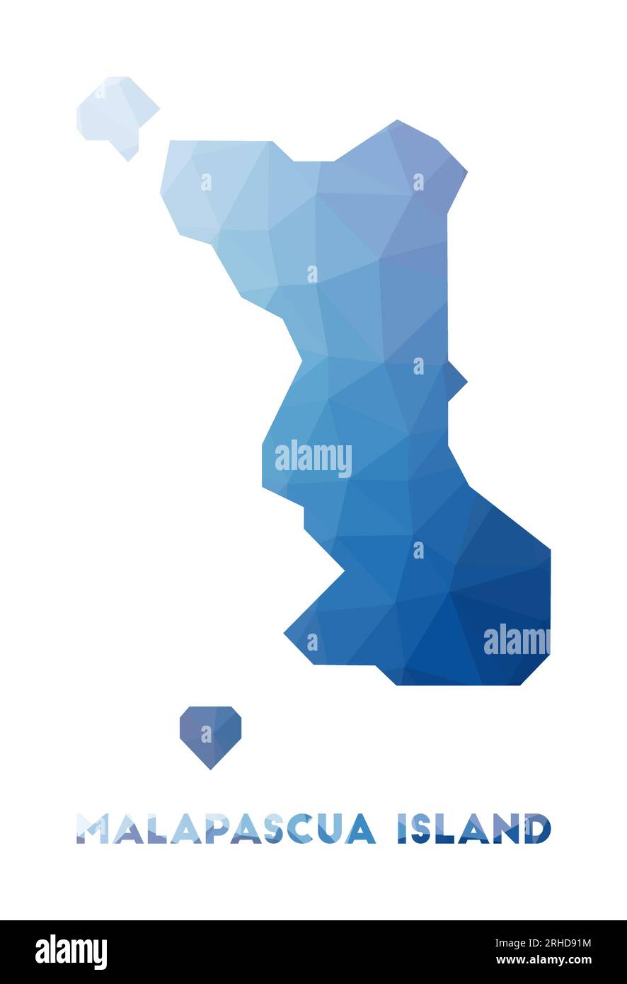 Carte basse poly de l'île Malapascua. Carte polygonale de l'île Malapascua. Technologie, Internet, concept de réseau. Illustration vectorielle. Illustration de Vecteur