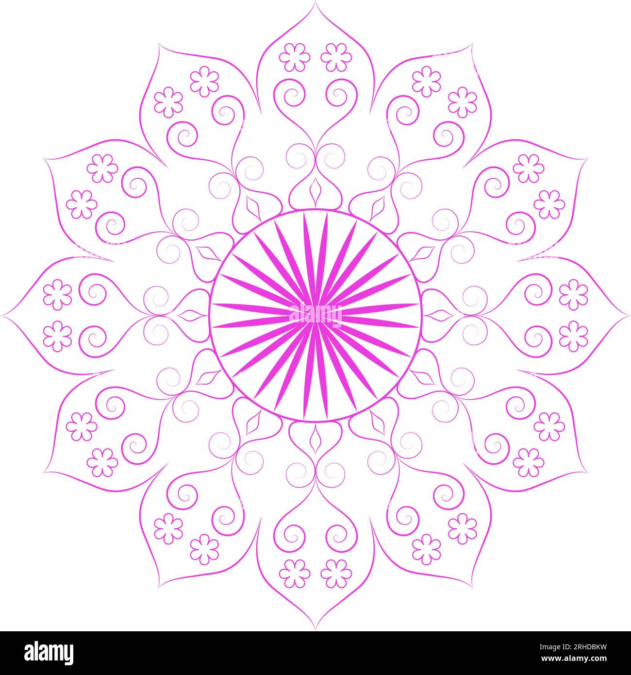 Motif mandala floral de couleur rose Illustration de Vecteur