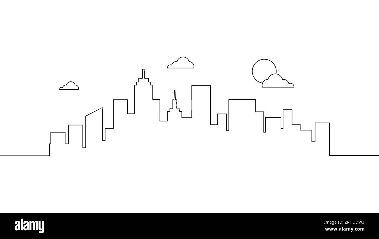 Silhouette de ville de ville blanc noir isolé sur fond blanc. Illustration de Vecteur Silhouette de ville de ville blanc noir isolé sur fond blanc. Illustration de Vecteur