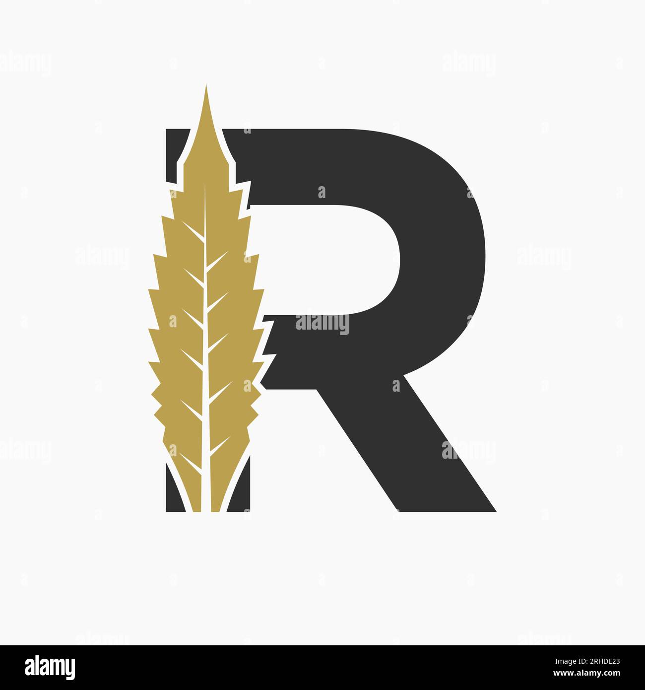 Concept de logo de cannabis de lettre R avec l'icône de marijuana Leaf Illustration de Vecteur
