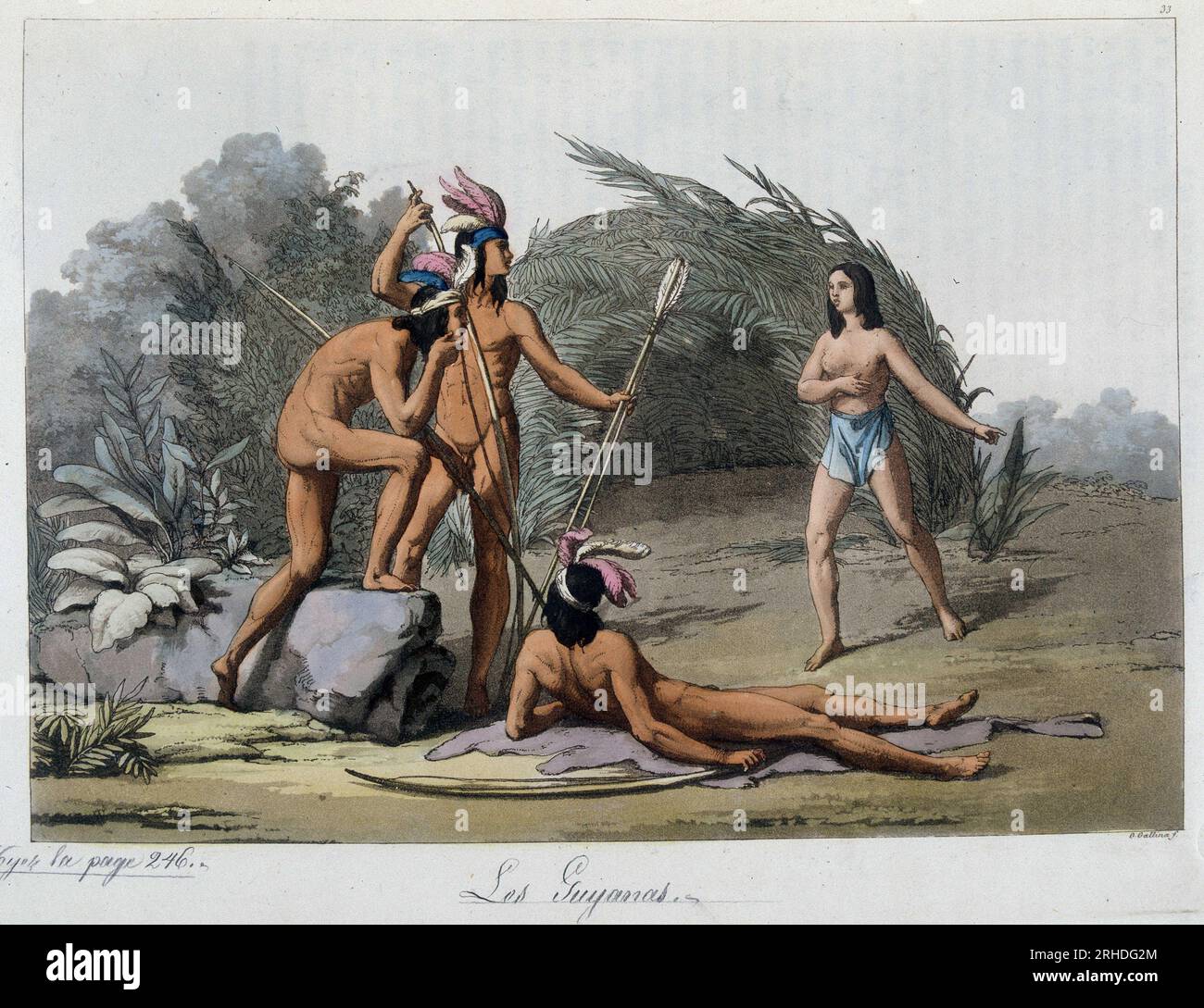 Les Guijanas, indiens du Paraguay. Dans 'Le costume ancien et moderne', 1818-1820 par Ferrario. Banque D'Images