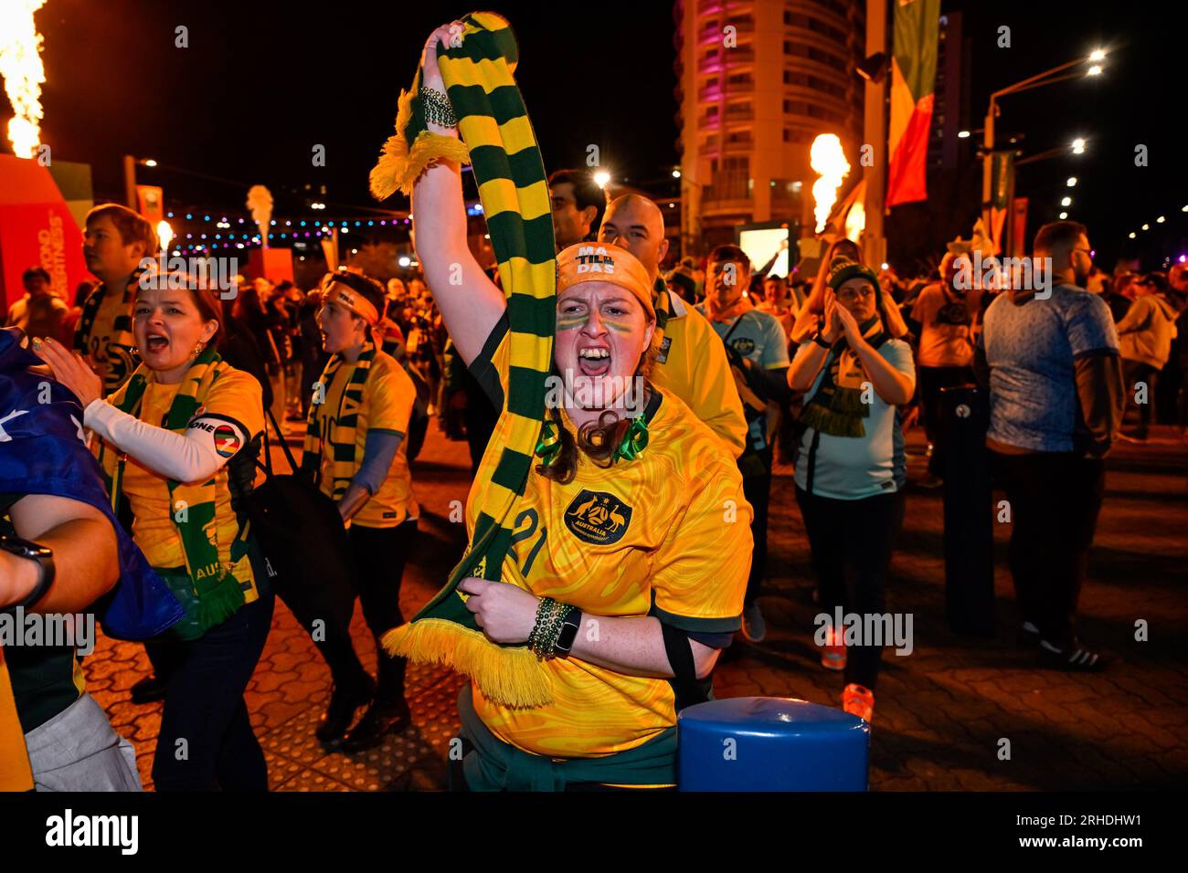 Sydney, Nouvelle-Galles du Sud, Australie, supporters australiens demi-finale de la coupe du monde féminine de la FIFA 2023 Australie contre Angleterre au Stadium Australia (Accor Stadium) 16 août 2023, Sydney, Australie. (Keith McInnes/SPP) crédit : SPP Sport Press photo. /Alamy Live News Banque D'Images