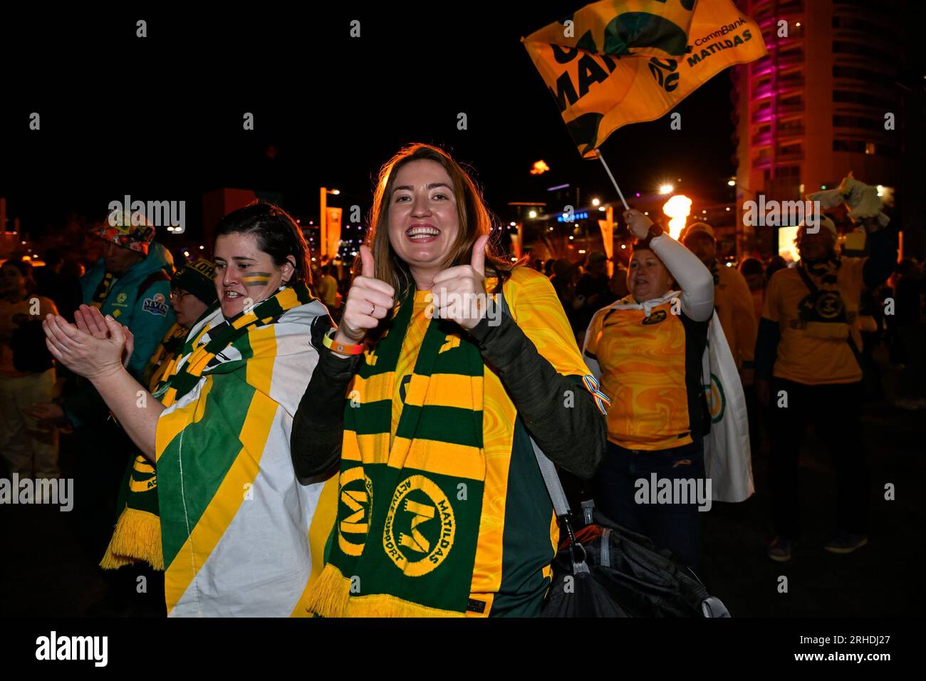 Sydney, Nouvelle-Galles du Sud, Australie, supporters australiens demi-finale de la coupe du monde féminine de la FIFA 2023 Australie contre Angleterre au Stadium Australia (Accor Stadium) 16 août 2023, Sydney, Australie. (Keith McInnes/SPP) crédit : SPP Sport Press photo. /Alamy Live News Banque D'Images