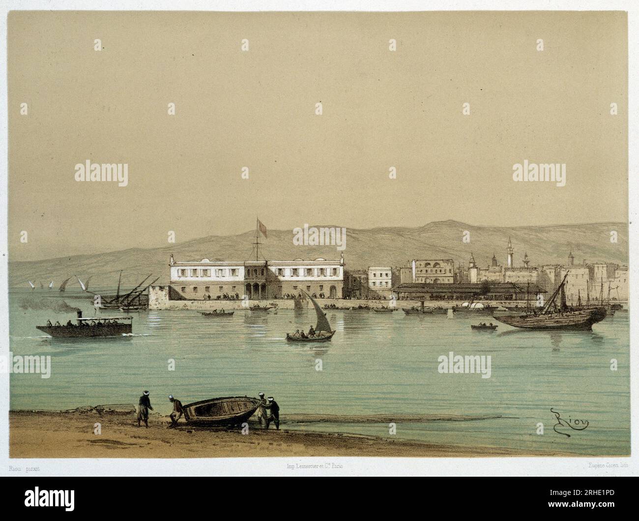 Vue du Canal in 'inauguration du Canal de suez par G. Nicole. 1869 Banque D'Images