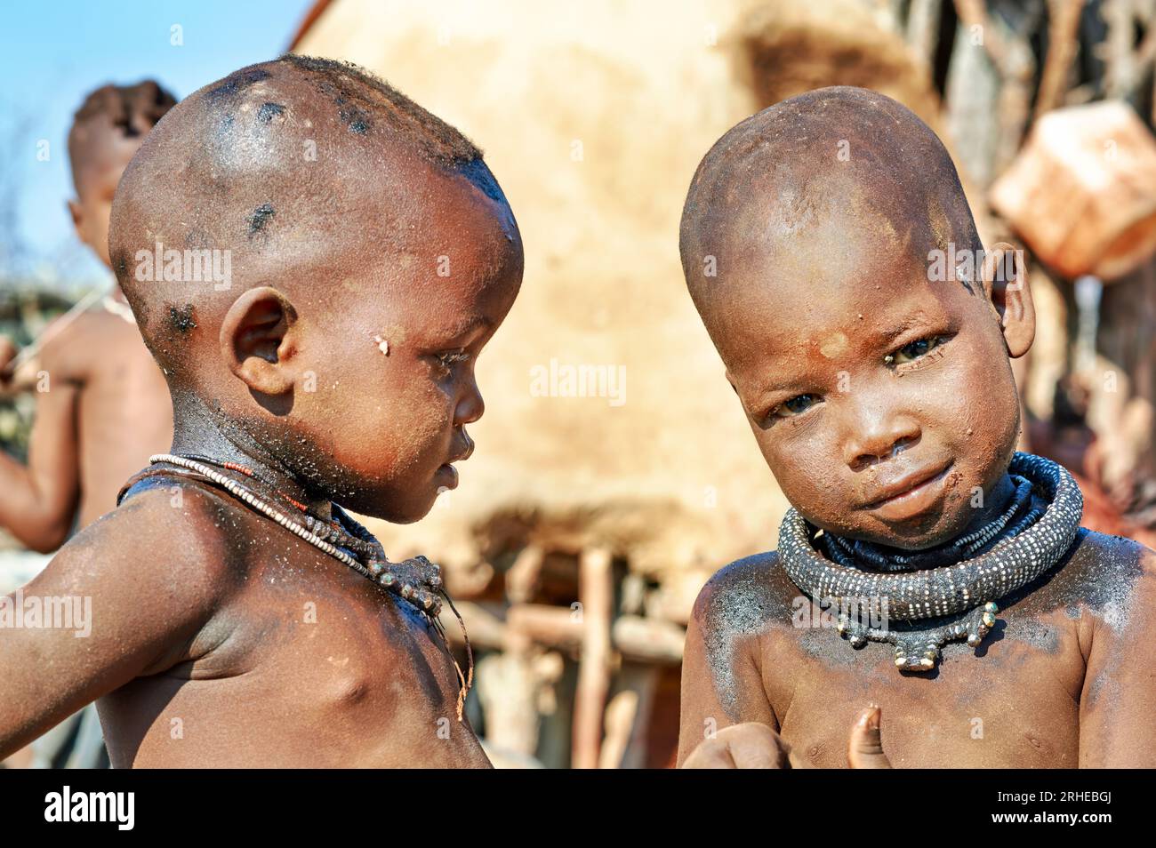 Namibie. La vie dans un village Himba. Région de Kunene Banque D'Images
